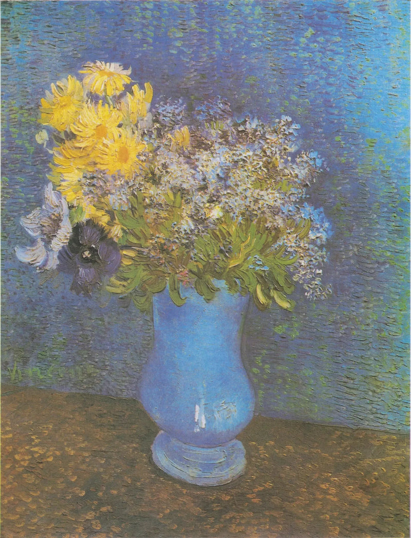 Ramo de flores en un jarrón azul - Vincent van Gogh