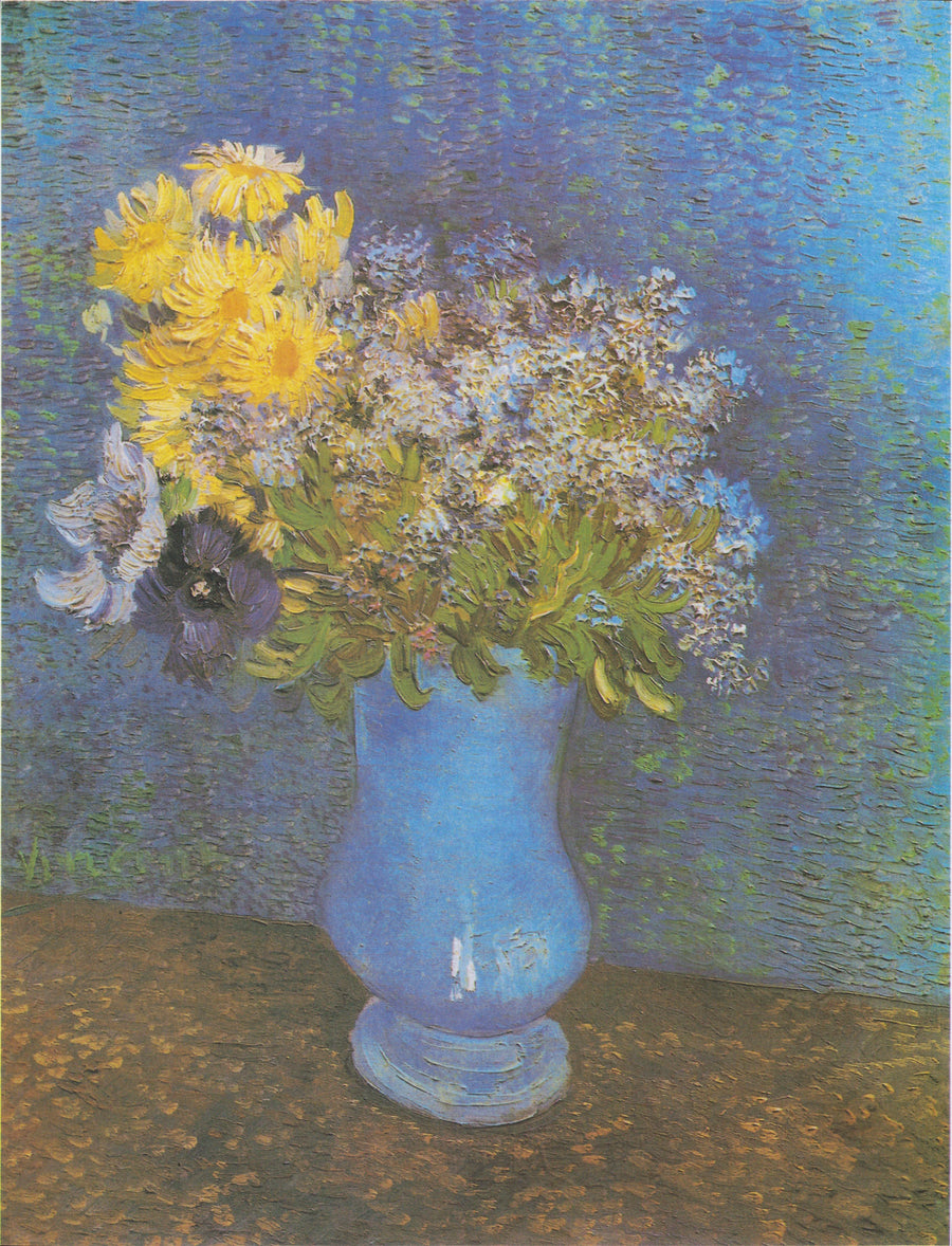 Ramo de flores en un jarrón azul - Vincent van Gogh