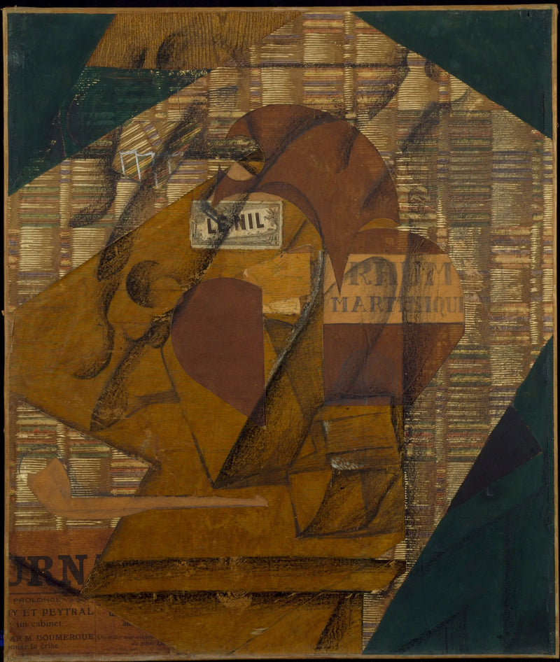 Botella de ron y Diario - Juan Gris