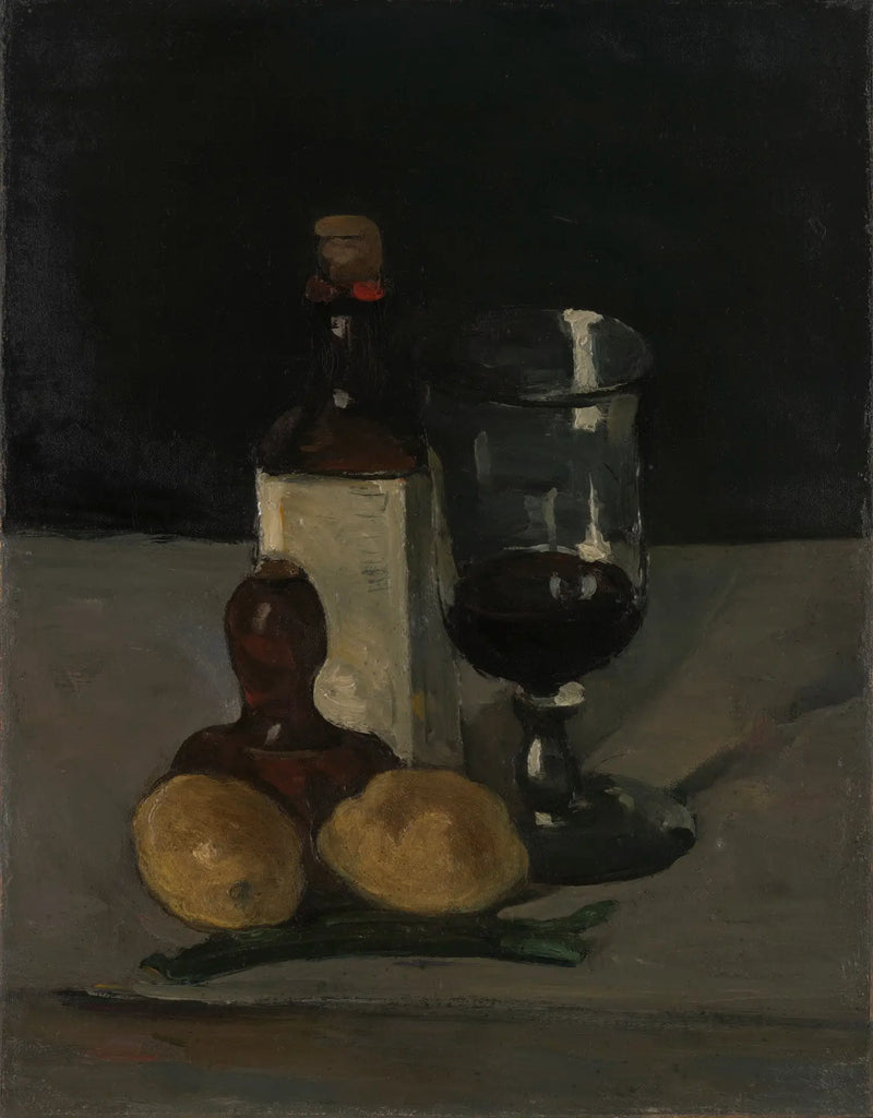 Botella, vaso y limones - Paul Cézanne
