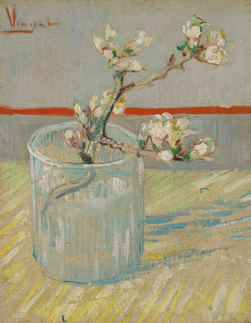 Rama de almendro en flor en un vaso - Vincent van Gogh