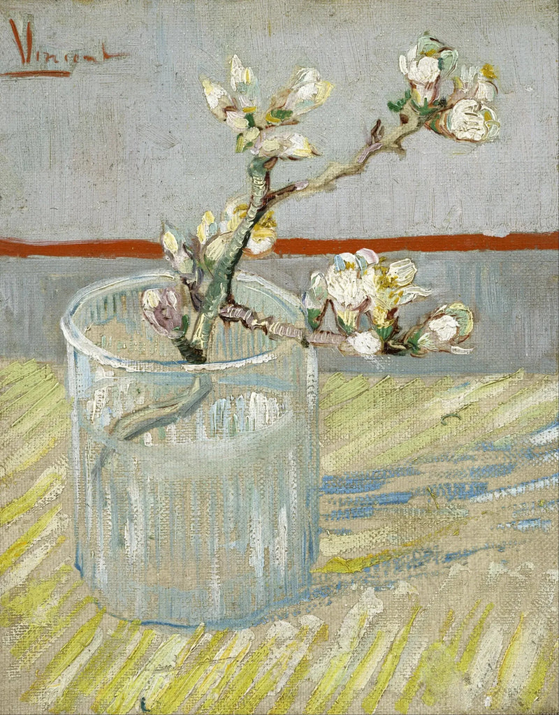 Rama de almendro en flor en un vaso - Vincent van Gogh