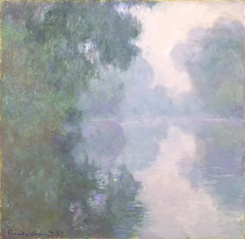 Bras de la Seine à Giverny, brumes matinales - Claude Monet image 1 tableau peint à l’huile sur toile