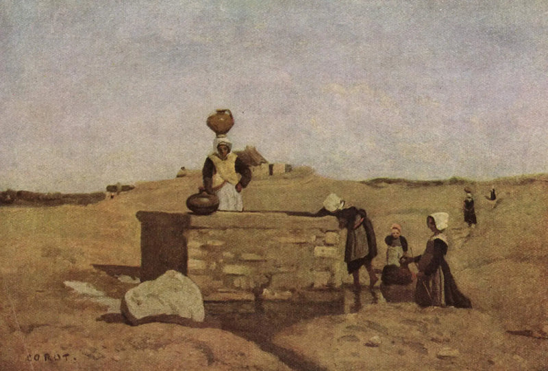 Bretonas en la fuente - Jean-Baptiste Camille Corot