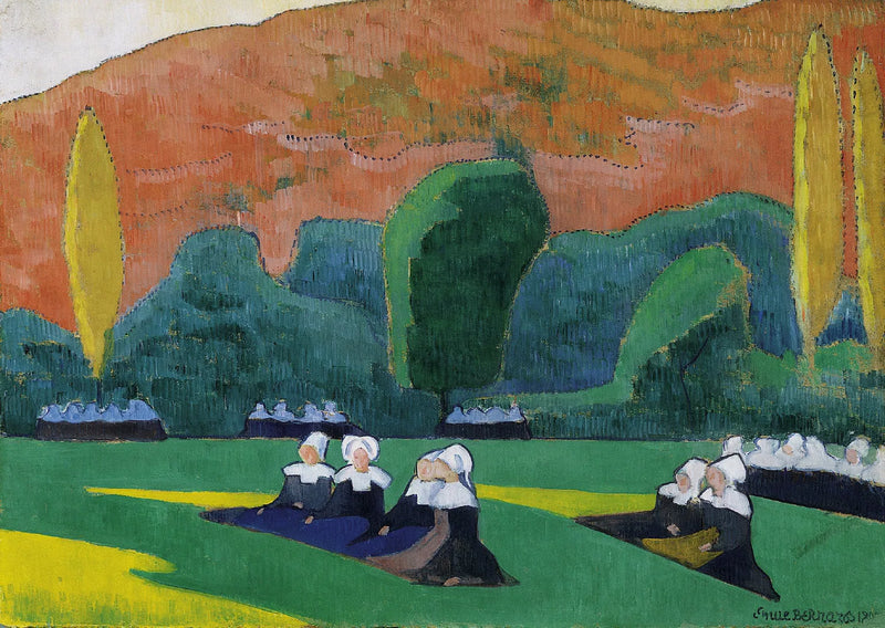 Bretonas en la procesión - Émile Bernard