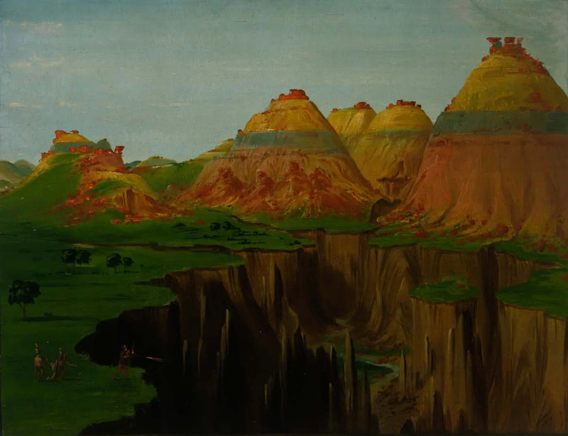 « Hornos de ladrillos », Clay Bluffs, a 1.900 millas por encima de San Luis - George Catlin