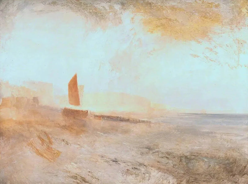 Playa de Brighton, con el muelle de cadena a lo lejos, desde el oeste - J. M. W. Turner