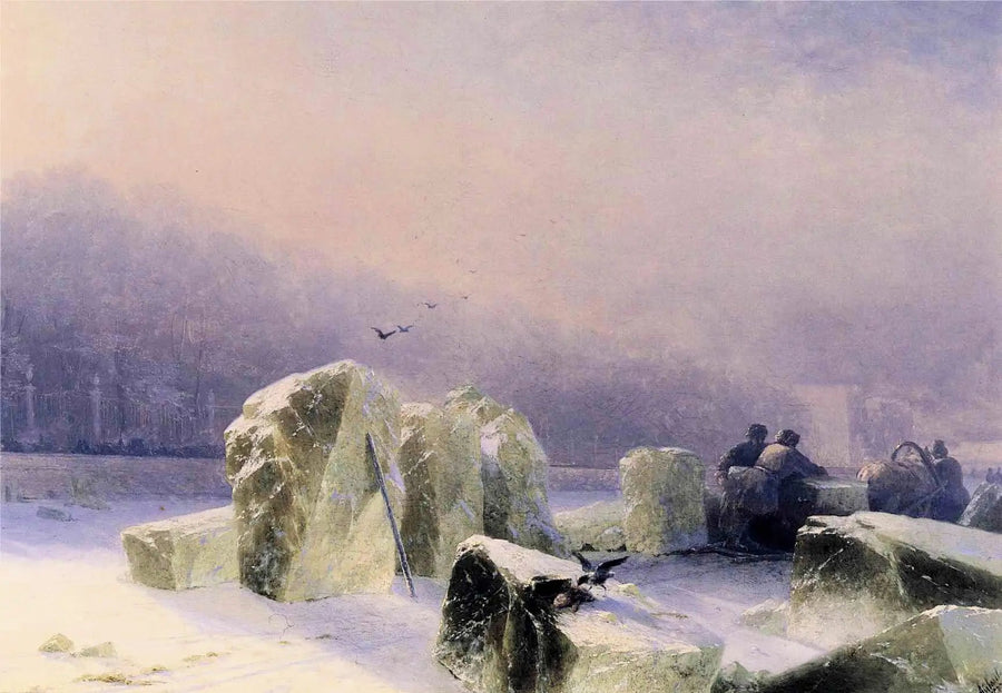 Brisa sobre el río Neva helado en San Petersburgo - Ivan Aivazovsky