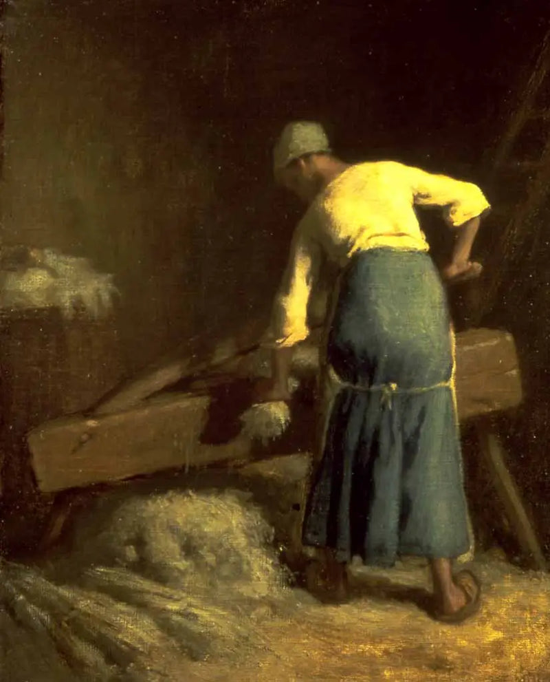 Romper el lino - Jean-François Millet