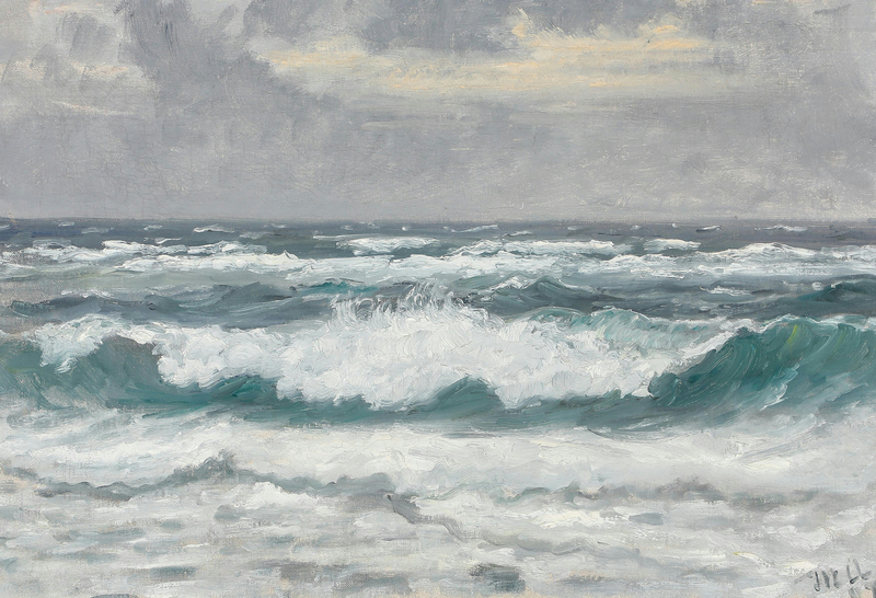Rompiendo las olas en Skagen Senderstrand. -Michael Peter Ancher