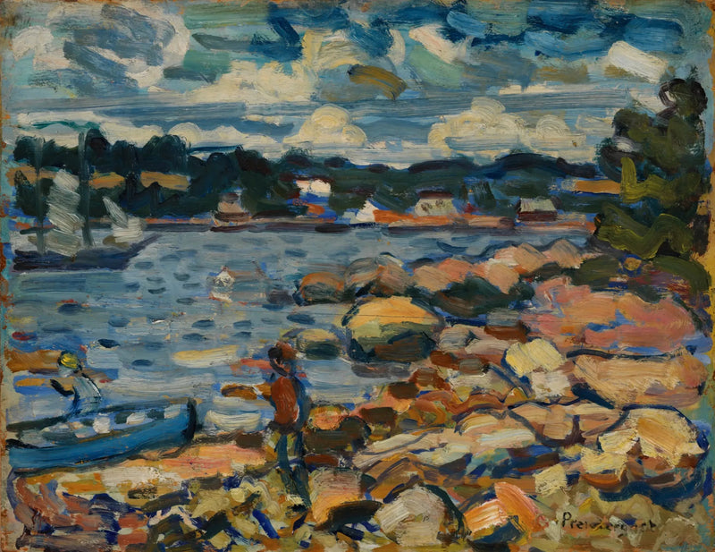 Brooksville, Maine (río y rocas) - Maurice Prendergast