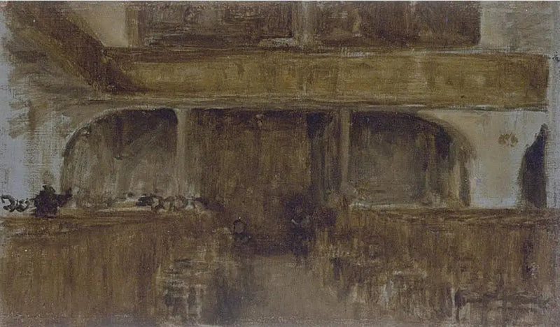 Marrón y Oro: La Pequeña Clase del Cura en Sainte-Catherine, Honfleur - James Abbott McNeill Whistler