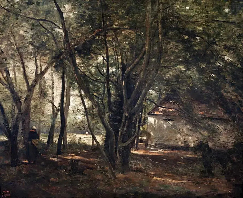 Brunoy, calle verde cerca de la granja - Jean-Baptiste Camille Corot