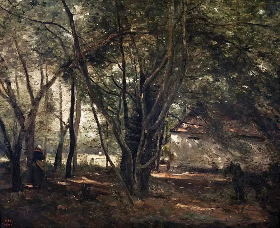 Brunoy, calle verde cerca de la granja - Jean-Baptiste Camille Corot