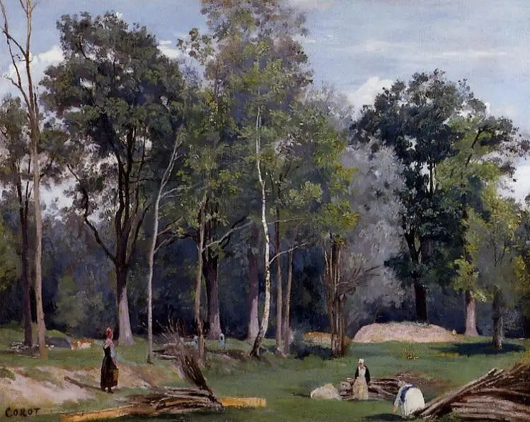 Bûcheronnes en una pradera junto a los bosques. Ville d'Avray - Jean-Baptiste Camille Corot