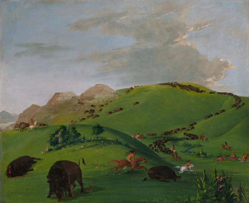 Buffalo Chase, desembocadura del Yellowstone - George Catlin