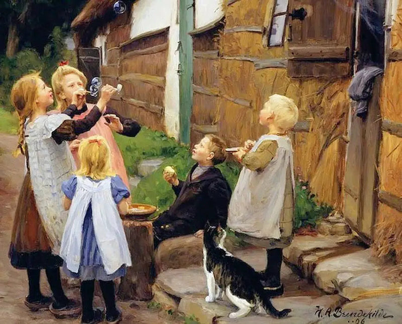burbujas de jabón - H. A. Brendekilde