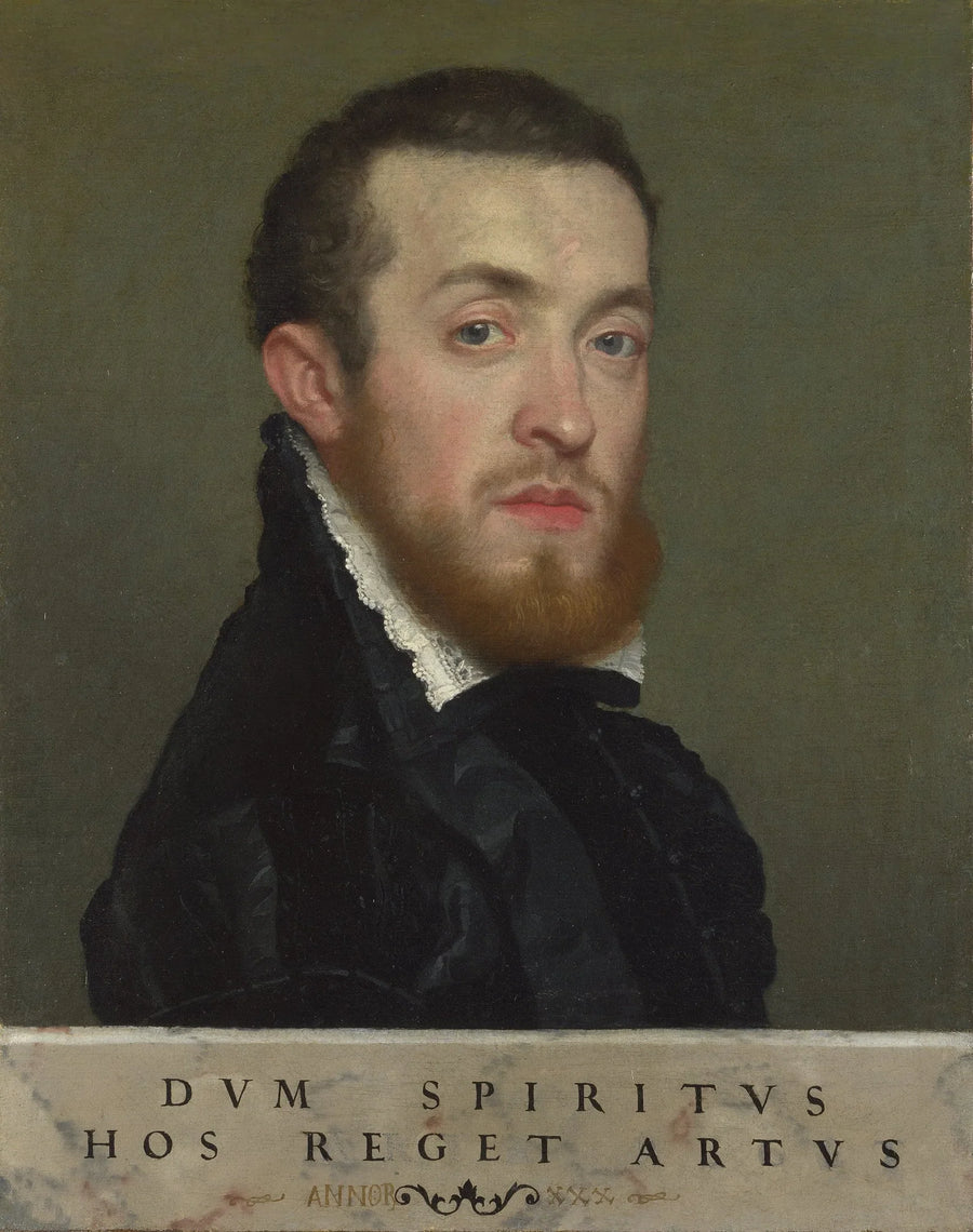 Busto de un joven con una inscripción - Giovanni Battista Moroni