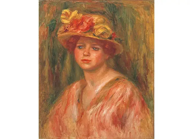 Busto de mujer con corsé rojo - Pierre-Auguste Renoir