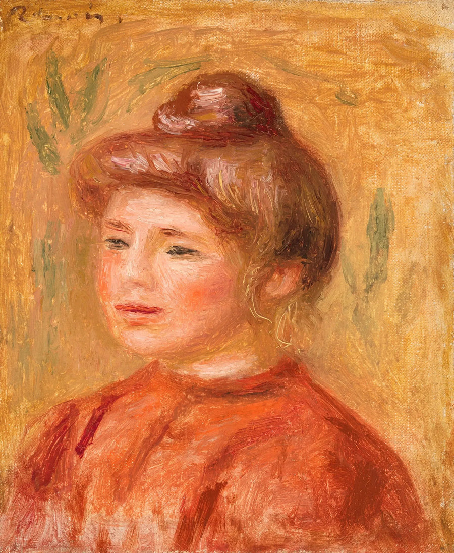 Busto de mujer en rojo - Pierre-Auguste Renoir