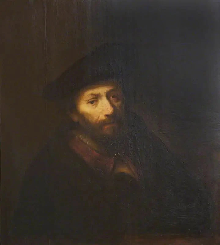 Busto de hombre con barba y boina - Rembrandt