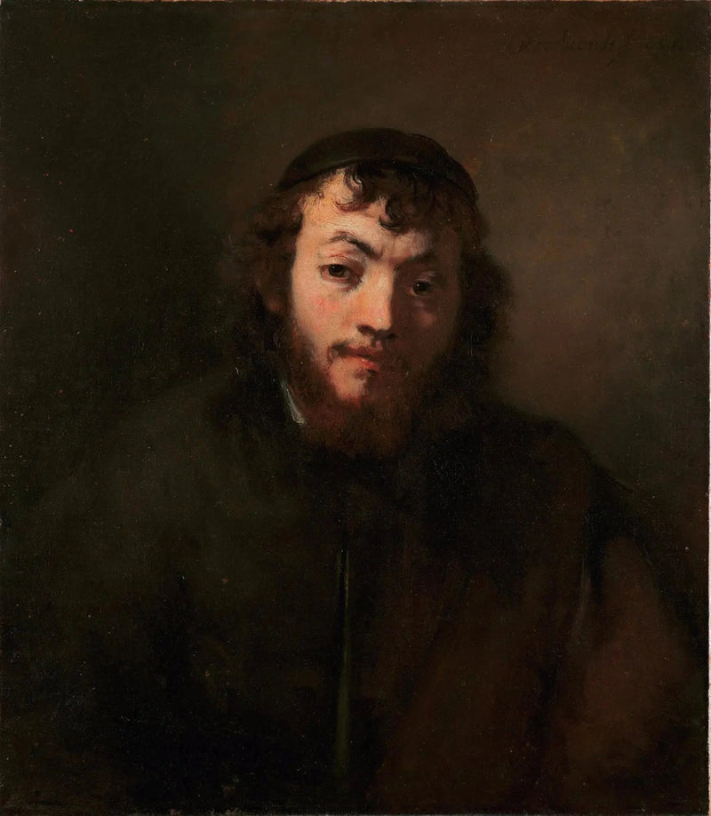 Retrato de un joven con barba y gorra - Rembrandt