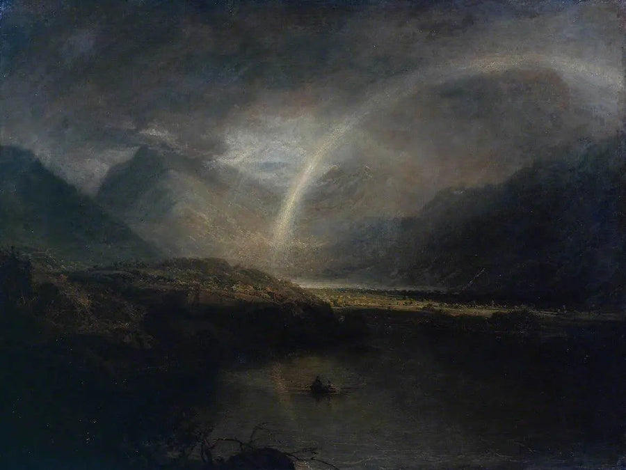 Lago Buttermere, con parte de Cromackwater, Cumberland, una lluvia - J. M. W. Turner