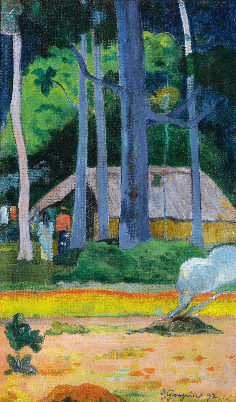 Cabane sous les arbres - Paul Gauguin image 1 tableau peint à l’huile sur toile
