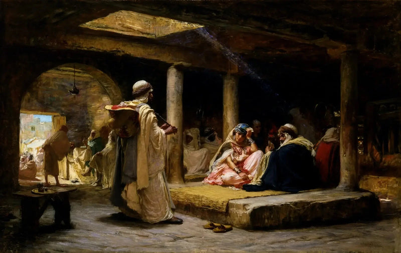 Café en Biskra, Argelia - Frederick Arthur Bridgman