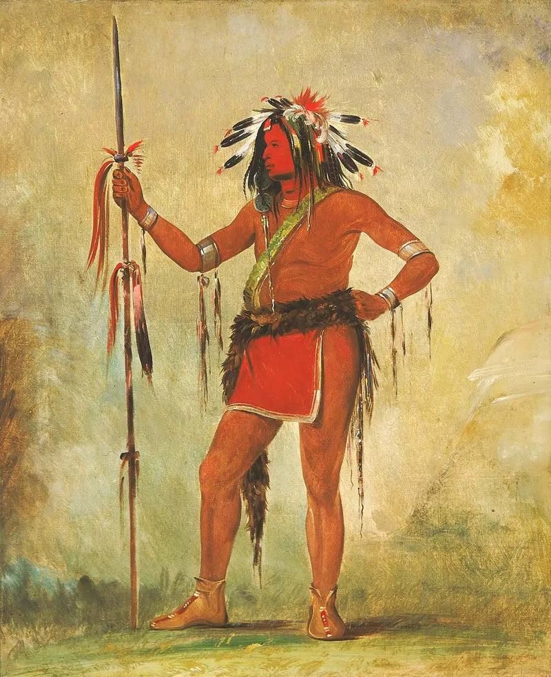 Cáh-be-múb-bee, Aquel que está sentado en todas partes, un valiente - George Catlin