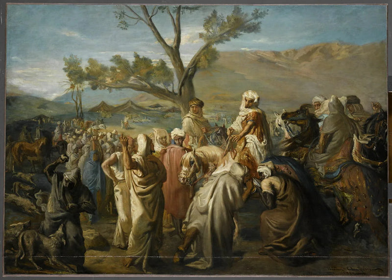 Caïd visitando un poblado - Théodore Chassériau