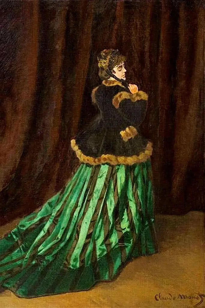 Reproduction du tableau « Camille en robe verte - Claude Monet » par Alpha Reproduction en peinture à l’huile