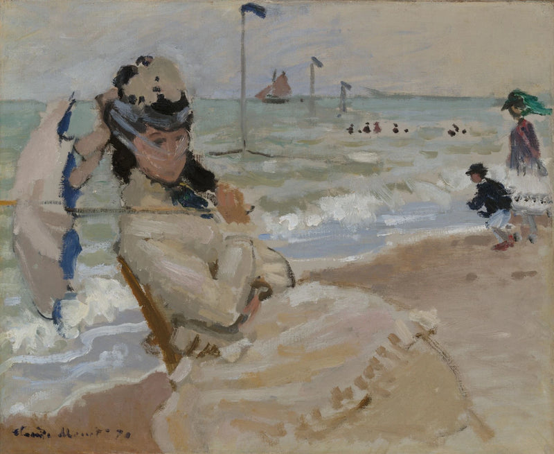 Camille en la playa de Trouville W160 - Claude Monet
