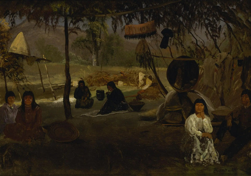 Campamento indio de California - Albert Bierstadt