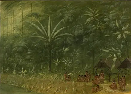 Campamento de Cocomas - Mirada hacia la costa - George Catlin