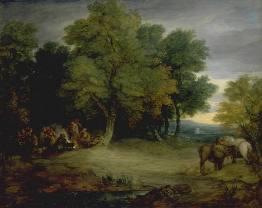 Campamento de gitanos, atardecer - Thomas Gainsborough