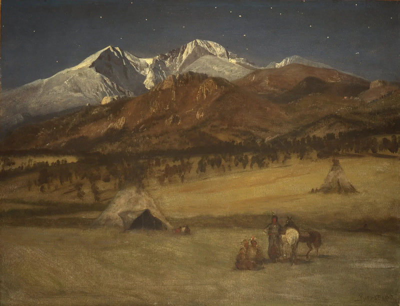 Campamento indio - Noche - Albert Bierstadt