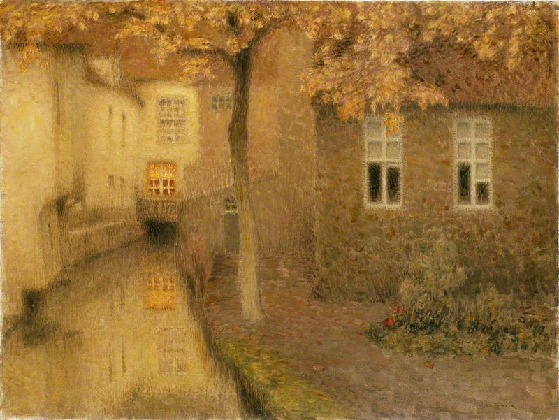 Canal en Brujas al atardecer - Henri Le Sidaner