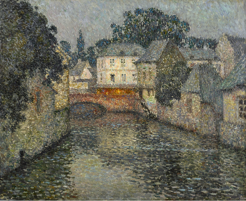 Canal con casa blanca, Harfleur - Henri Le Sidaner