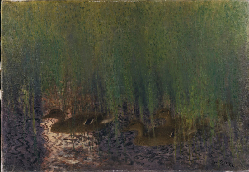 Patos salvajes con cola de caballo - Bruno Liljefors