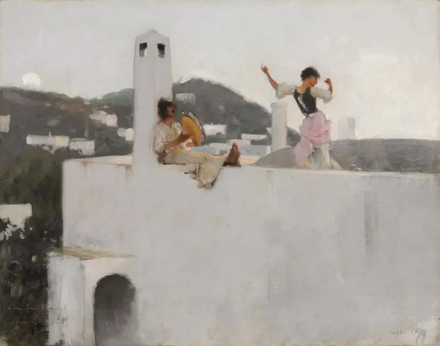 Chica de Capri en un tejado - John Singer Sargent