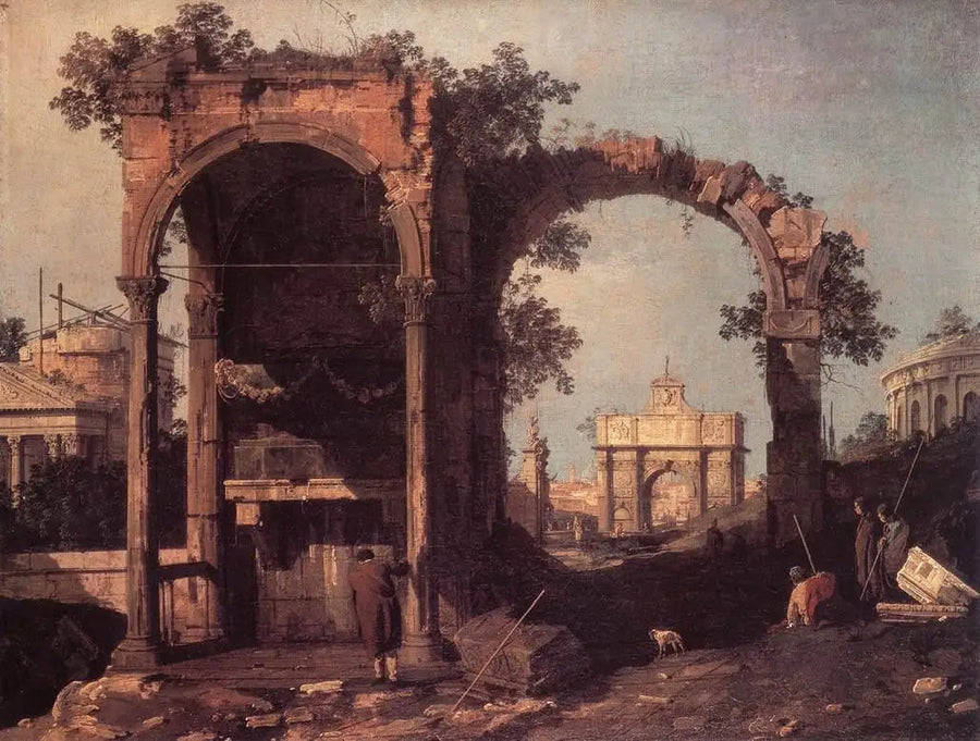 Capricho con ruinas y edificios clásicos - Canaletto