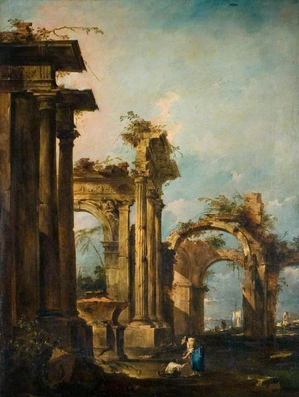 Capricho con ruinas y figuras - Francesco Guardi