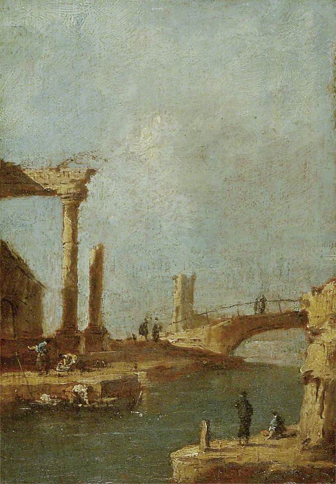 Capriccio: Ruinas y un puente - Francesco Guardi