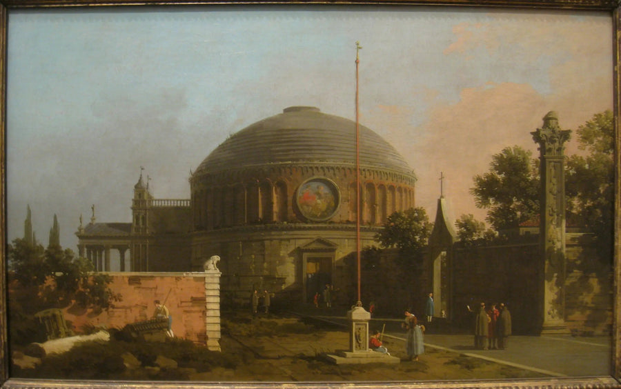 Capriccio : una iglesia circular con cúpula - Canaletto