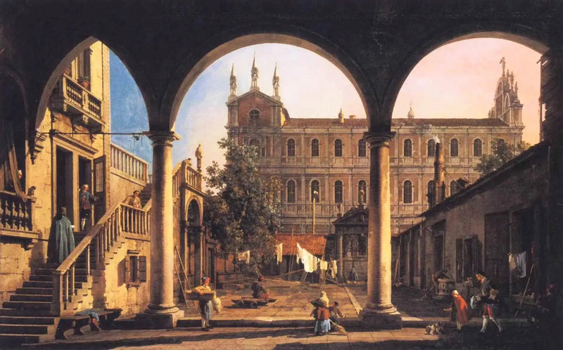 Caprice de la Scuola di San Marco desde la loggia del palacio Grifalconi-Loredan - Canaletto