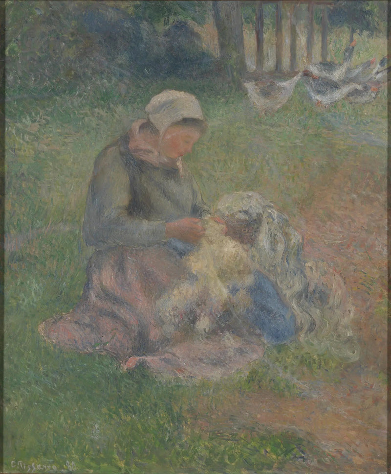 Cardadora de lana - Camille Pissarro