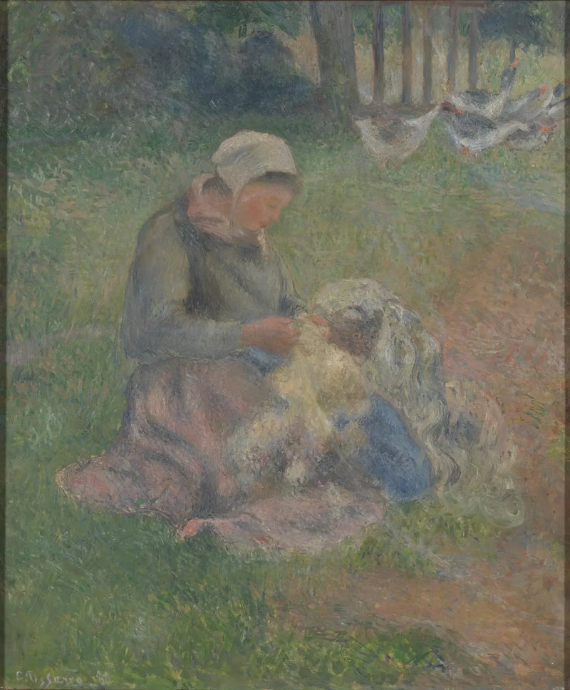 Cardadora de lana - Camille Pissarro