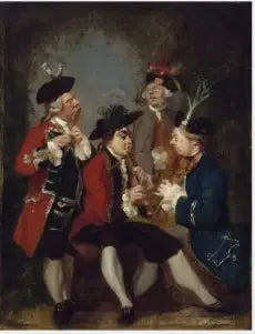 Caricatura de Sir Thomas Kennedy, James Caulfield, el vizconde Charlemont, el honorable John Ward y Richard Phelps - Joshua Reynolds