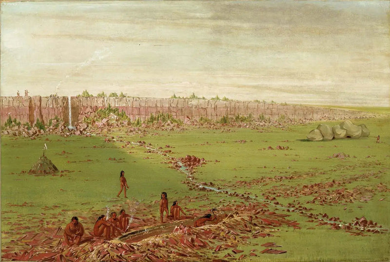 Carretera de piedra de pipestone en la meseta de las praderas - George Catlin